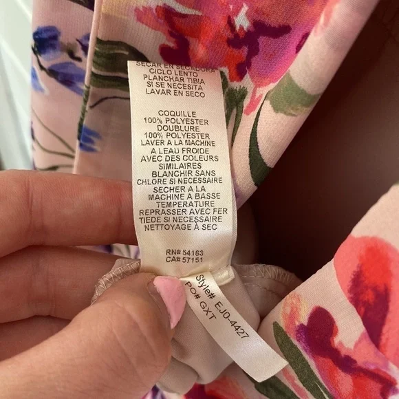 Eliza J | Halter Neck Floral Print Chiffon Sleeveless Side Slit Cascade Ruffle - Picture 10 of 11